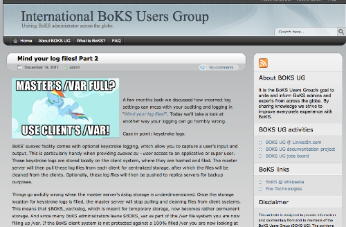 BoKS Users Group website