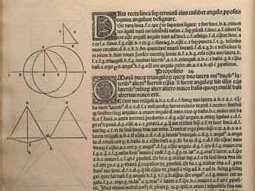 Part of the 1482 print of Euclid's work.